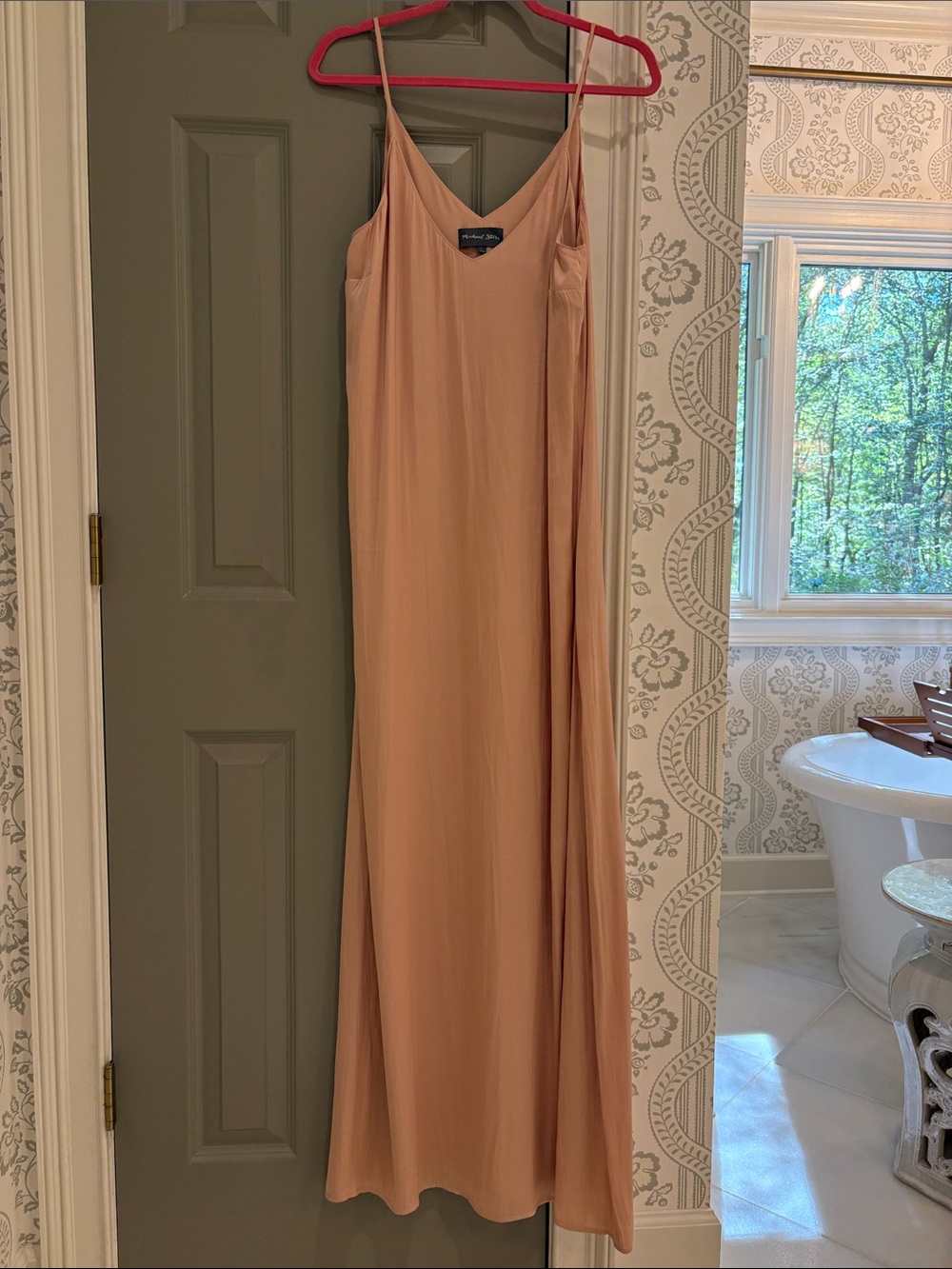 Michael Stars Peach Slip Maxi Dress with Adjustable Straps